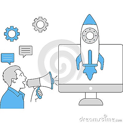 Startup Advertising Illustration Vector Illustration