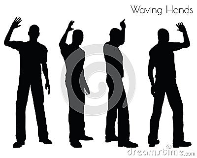 EPS 10 illustration of a man in Waving Hands pose on white background Cartoon Illustration