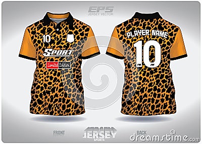 EPS jersey sports shirt vector.yellow cheetah leopard pattern design, illustration, textile background for sports poloshirt, Vector Illustration