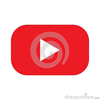 eps10 red vector play button solid icon Stock Photo