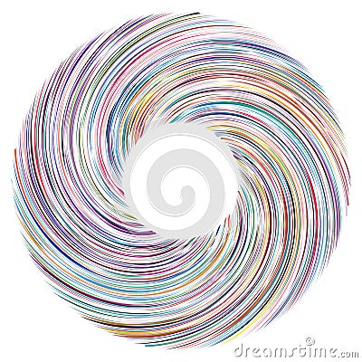 Circular Spiral, swirl, twirl design element. Concentric, radial and radiating burst of lines with rotation, gyre and curved Vector Illustration