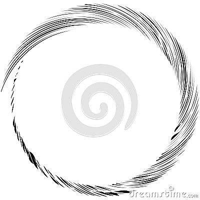 Circular Spiral, swirl, twirl design element. Concentric, radial and radiating burst of lines with rotation, gyre and curved Vector Illustration