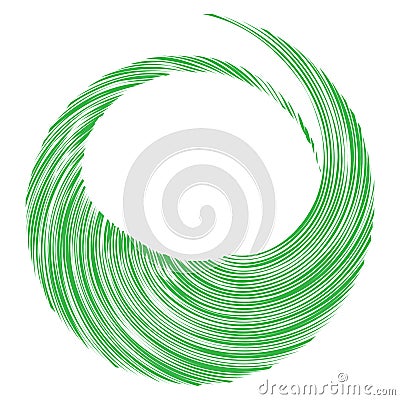 Circular Spiral, swirl, twirl design element. Concentric, radial and radiating burst of lines with rotation, gyre and curved Vector Illustration