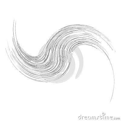 Cycle design element with contort, spin effect. Abstract swerve circlet spiral Vector Illustration