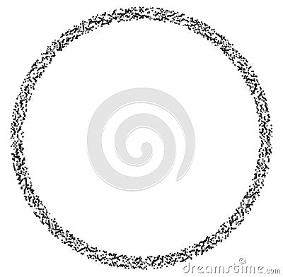 Grayscale random squares in circle formation abstract geometric element. Circle, circular mosaic Vector Illustration