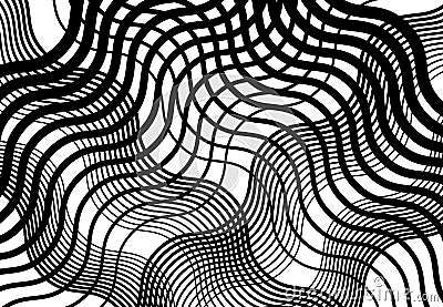 Wavy, billow, undulate lines reticulate, snake-skin mesh, grid, abstract background pattern and texture Vector Illustration