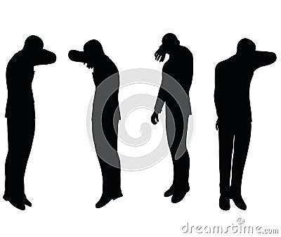 EPS 10 vector illustration of businessman Male Shame on white background Vector Illustration