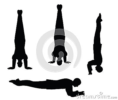 EPS 10 vector illustration of businessman yoga pose on white background Vector Illustration