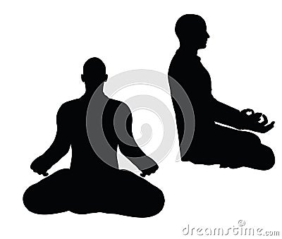 EPS 10 vector illustration of businessman yoga pose on white background Vector Illustration