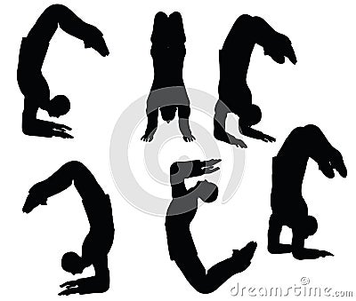 EPS 10 vector illustration of businessman yoga pose on white background Vector Illustration