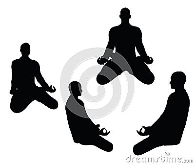 EPS 10 vector illustration of businessman yoga pose on white background Vector Illustration