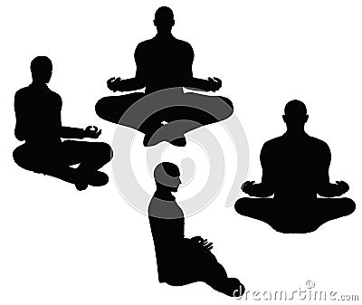 EPS 10 vector illustration of businessman yoga pose on white background Vector Illustration