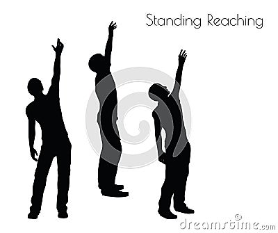 EPS 10 vector illustration of a man in Standing Reaching pose on white background Vector Illustration