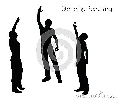 EPS 10 vector illustration of a man in Standing Reaching pose on white background Vector Illustration