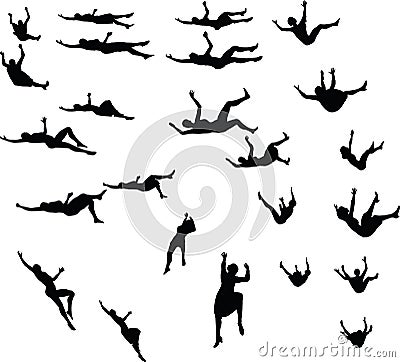 EPS 10 Vector illustration in silhouette of business woman falling Vector Illustration