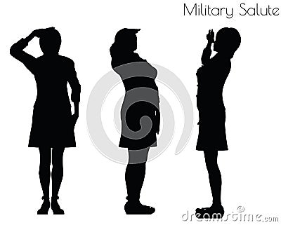 EPS 10 vector illustration of a woman in salute pose on white background Vector Illustration