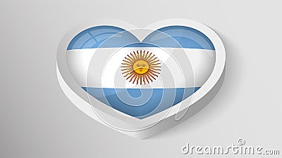EPS10 Vector Patriotic heart with flag of Argentina Vector Illustration