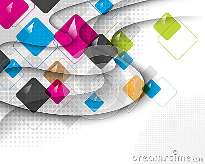 Eps10 vector multicolor square in winding shadows Stock Photo