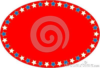EPS8 Vector Red White Blue Oval Star Background Vector Illustration