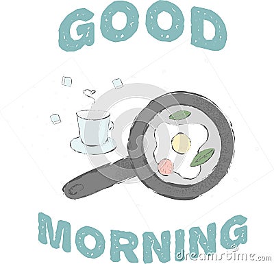 Good morning Breakfast Vector Illustration