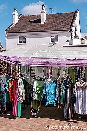 Market Trader Selling Selection Of Fashionable Womens Clothing Editorial Stock Photo