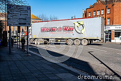 Large Heavy Goods Vehicle Hauling Commercial Waste In A Trailer Editorial Stock Photo