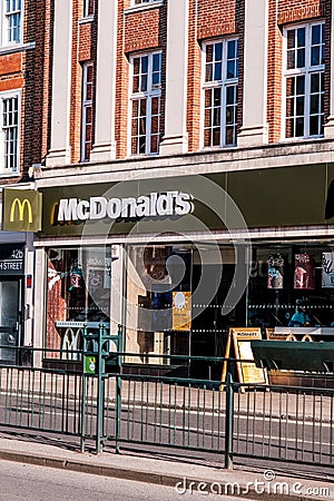 McDonalds Fast Food High Street Retail Chain Shop Front Editorial Stock Photo