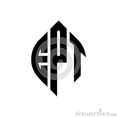 EPT circle letter logo design with circle and ellipse shape. EPT ellipse letters with typographic style. The three initials form a Vector Illustration