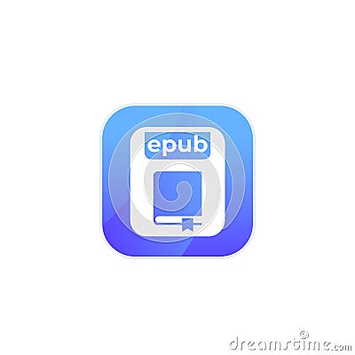 epub file icon, e-book format Vector Illustration
