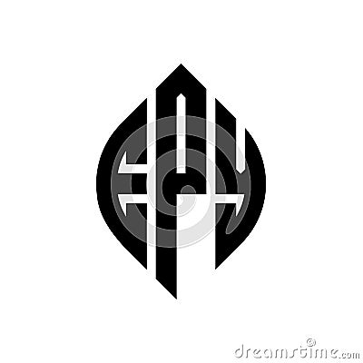 EPY circle letter logo design with circle and ellipse shape. EPY ellipse letters with typographic style. The three initials form a Vector Illustration