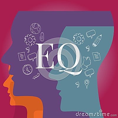 EQ emotional quotient intelligence Vector Illustration