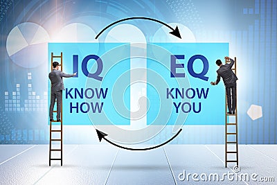 EQ and IQ skill concepts with businessman Stock Photo