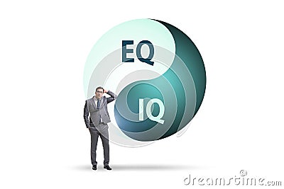 EQ and IQ skill concepts with businessman Stock Photo