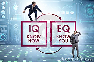 EQ and IQ skill concepts with businessman Stock Photo