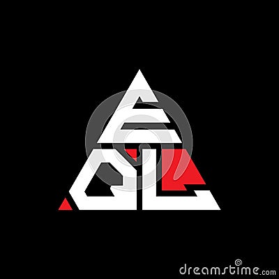 EQL triangle letter logo design with triangle shape. EQL triangle logo design monogram. EQL triangle vector logo template with red Vector Illustration