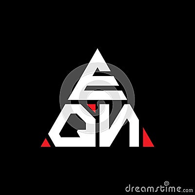 EQN triangle letter logo design with triangle shape. EQN triangle logo design monogram. EQN triangle vector logo template with red Vector Illustration