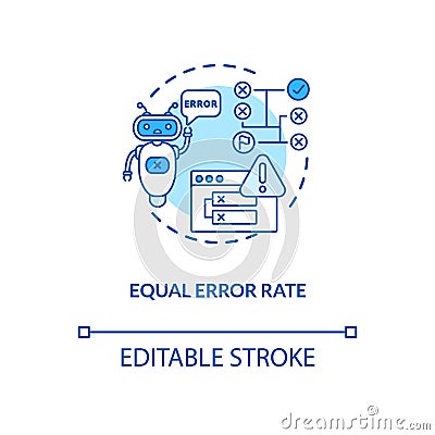 Equal error rate concept icon Vector Illustration