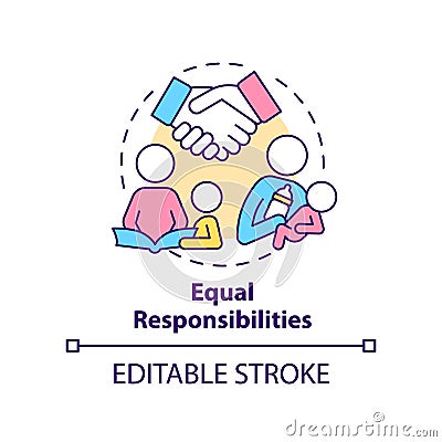 Equal responsibilities concept icon Vector Illustration