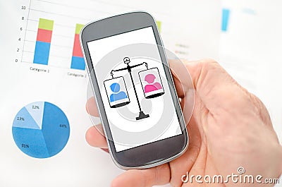 Equality concept on a smartphone Stock Photo