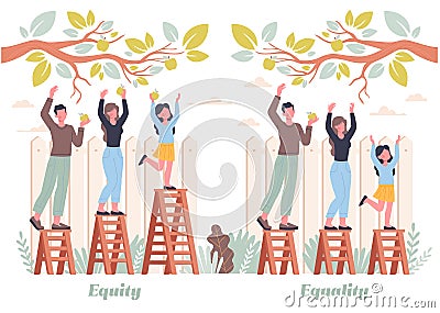 Equality and Equity Abstract Concept Vector Illustration