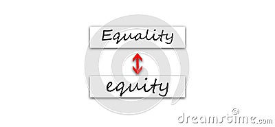 Equality or equity Stock Photo