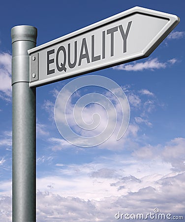 Equality road sign Stock Photo