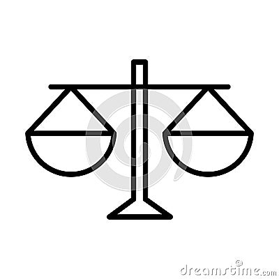 Equality scale justice human rights day, line icon design Vector Illustration