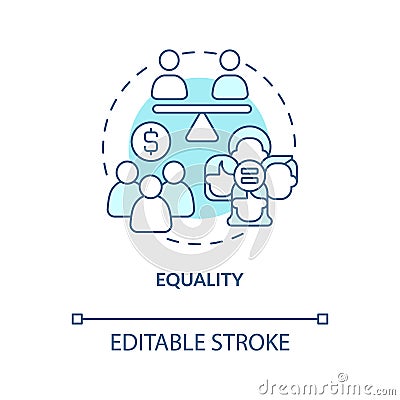 Equality turquoise concept icon Vector Illustration