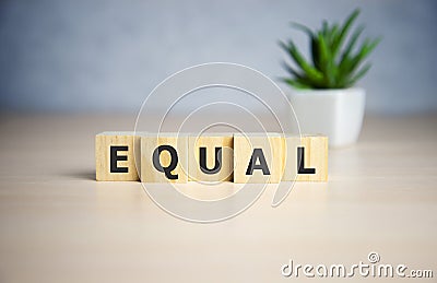 EQUALITY word made with building blocks, business concept Stock Photo