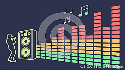 Equalizer bars graphic, music equalizer, audio spectrum, sound wave, music graphic vector design Generative AI Vector Illustration