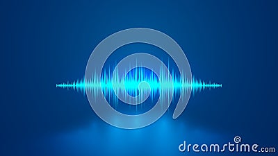 Equalizer blue sound wave. Voice recognition. VECTOR Vector Illustration