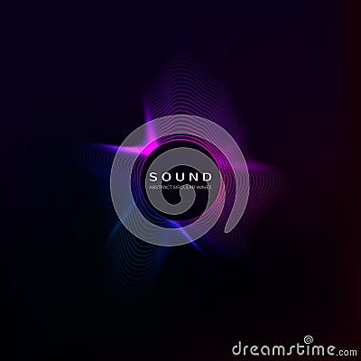 Equalizer concept. Audio wave vibrant effect. Digital color sound curve. Vector illustration Vector Illustration