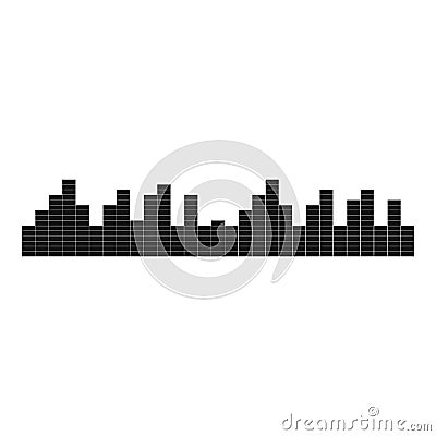 Equalizer frequency icon, simple black style Vector Illustration