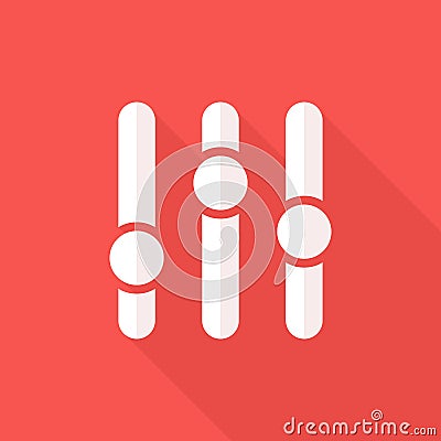 Equalizer icon. Adjustment flat design style vector illustration, level symbol Vector Illustration